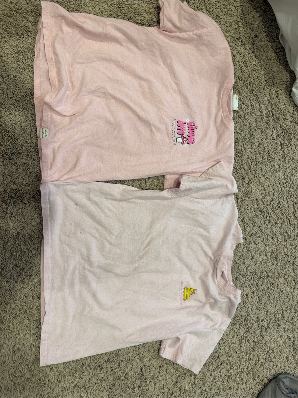 Simply Southern Pale Pink Crewneck Tee